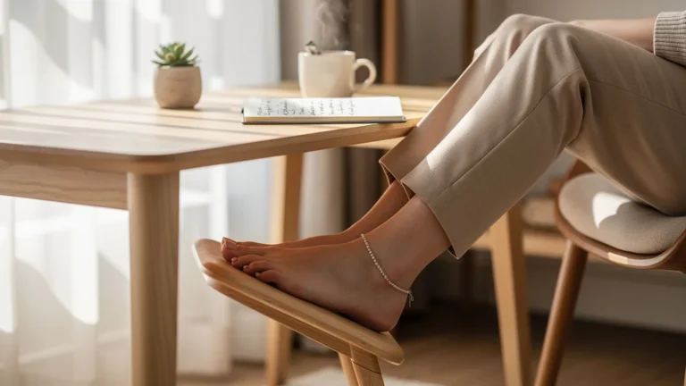 Repose-pieds sous bureau testé trois semaines, soulagement et confort des jambes au travail